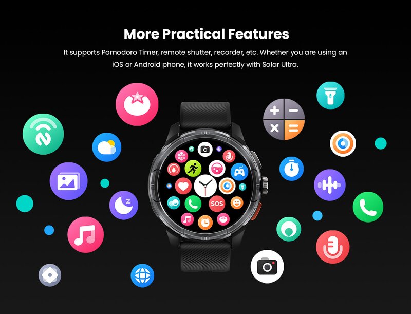 Smartwatch HAYLOU Solar Ultra GPS – AMOLED 1.6”, Apeluri Bluetooth